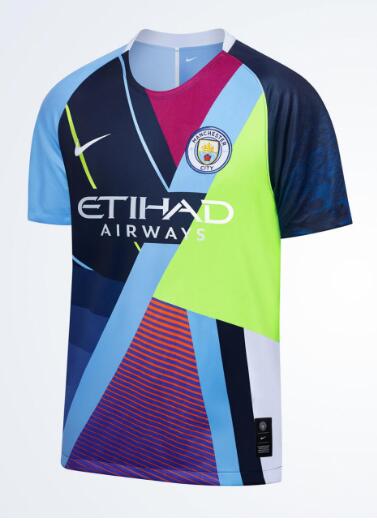 2020 maillot de football bleu Manchester City Celebration